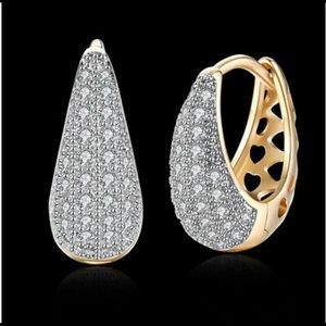Pave Swarovski Crystal Micropave Huggie Earrings